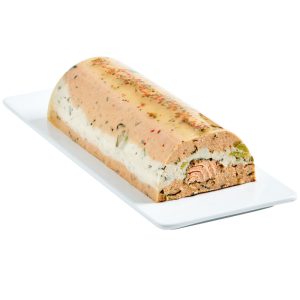 SALMON LOG, CRISPY BROAD BEANS, MARBLED SALMON H