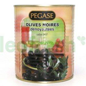 PITTED BLACK OLIVES 34/37 TIN 4/4
