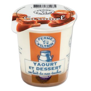 WHOLE FRENCH MILK FARM YOGHURT AND CARAMEL DESSE