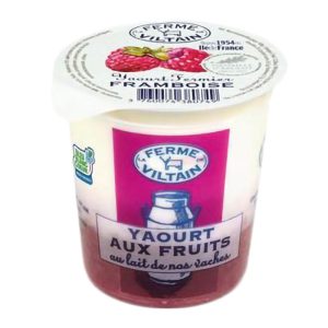 WHOLE FRENCH MILK FARM YOGHURT RASPBERRY 180G