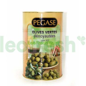 PITTED GREEN OLIVES 34/37 TIN 5/1