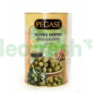 PITTED GREEN OLIVES 34/37 TIN 5/1