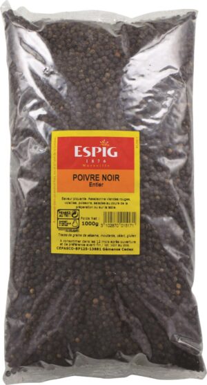 WHOLE BLACK PEPPER 500GR